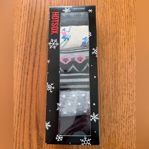 Hot Sox Winter Patterned Socks - Gray, Pink, Blue